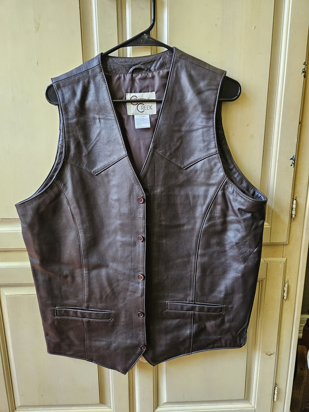 Cripple Creek Dark Brown Leather Vest for Men